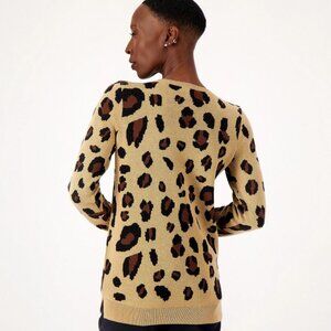 NWOT Belle by Kim Gravel Size XXS Can't Stop Wearing It Leopard Print Sweater